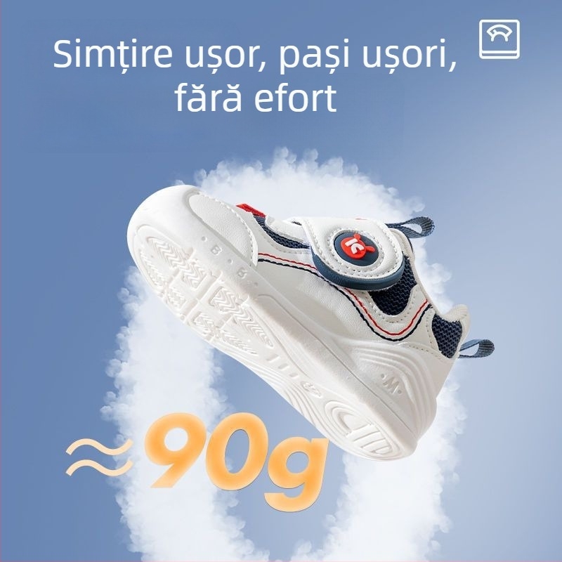 Adidași pentru copii mici – partea superioară din piele microfibră, talpă antiderapantă, pentru 12–36 luni, imprimare desen animat