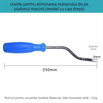 Unealtă pentru demontarea mânerului de pe plafonul mașinii - fier, Tamut, cu cap drept și cotit