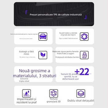 Covorașe de podea TPE, covoraș pentru portbagaj și pernă pentru spate pentru Wunjie M8 (cinci sau șase locuri) - impermeabil, potrivire personalizată
