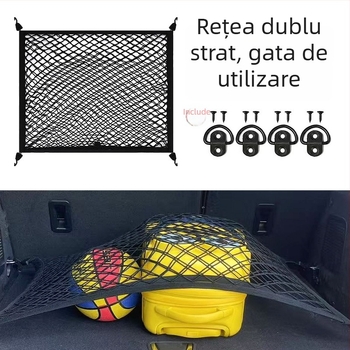 Geantă de stocare din fibre de cânepă, plasă cu Velcro dublu strat, pentru organizare lângă pat în cămin