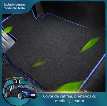 Covorașe de podea din velur pentru Tesla Model 3/Y – față, spate și portbagaj, personalizabile