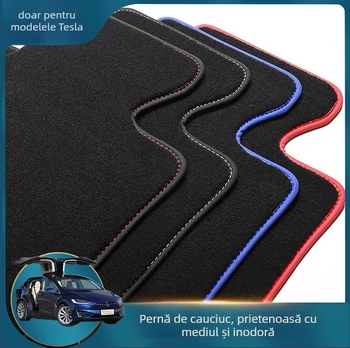 Covorașe de podea din velur pentru Tesla Model 3/Y – față, spate și portbagaj, personalizabile
