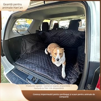 Covoraș auto pentru câini pentru portbagajul din spate – țesătură, impermeabil, durabil, pliabil, personalizabil