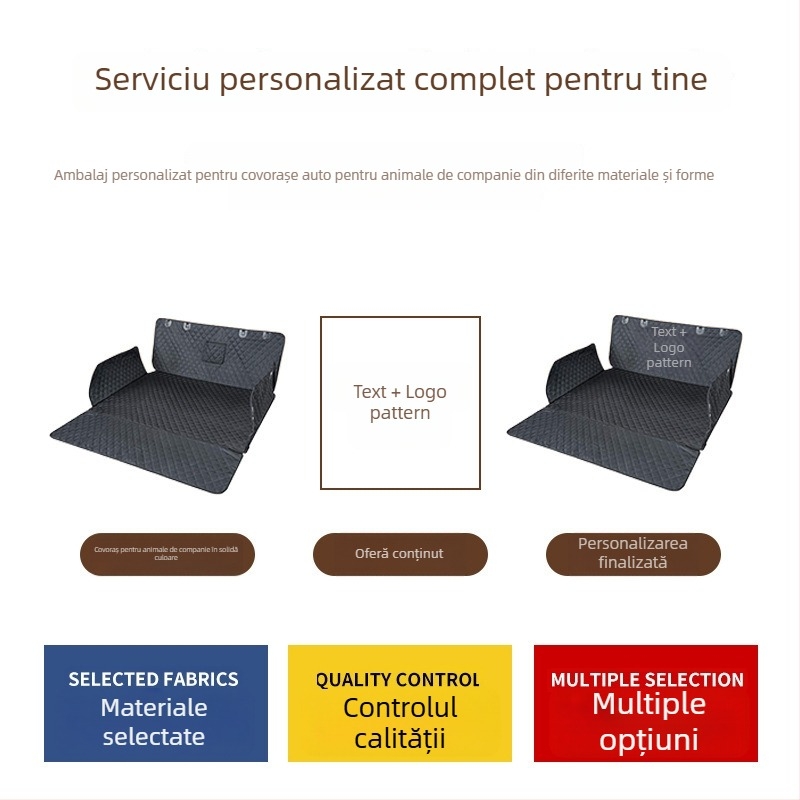 Covoraș auto pentru câini pentru portbagajul din spate – țesătură, impermeabil, durabil, pliabil, personalizabil