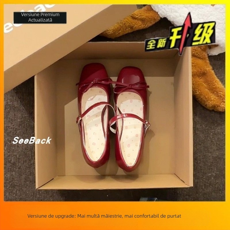 Pantofi Mary Jane cu toc, din piele microfibră, Cod produs: 1010243848, Stil: Sweet Academic