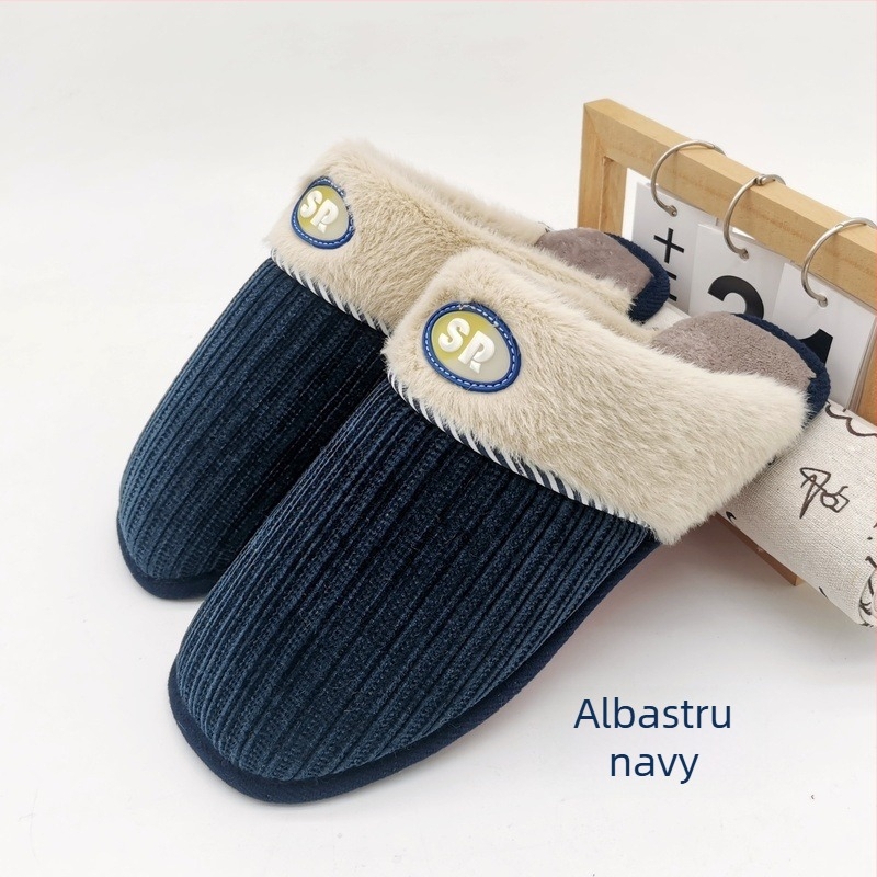 Papuci de casă unisex, pentru iarnă, cu partea superioară din material textil, talpă cusută, grosime 1,5–3,5 cm, păstrează căldura, pentru cupluri