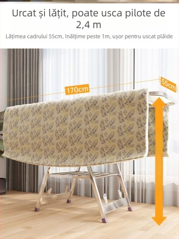 Raft de uscare din oțel inoxidabil pliabil (Material: oțel inoxidabil; Origine: China continentală; Potrivit pentru: suport haine, suport pantaloni, suport cravate)