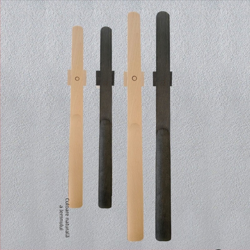 Şiret magnetic pentru pantofi cu mâner lung, culoare nuc, lemn masiv, 55–70 cm – pentru gravide și persoane în vârstă