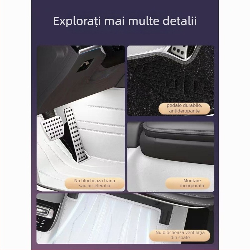 Covorașe pentru podea interioare ale mașinii, acoperire completă 360°, piele Nappa de 1,0 mm, potrivire personalizată pentru un model dedicat