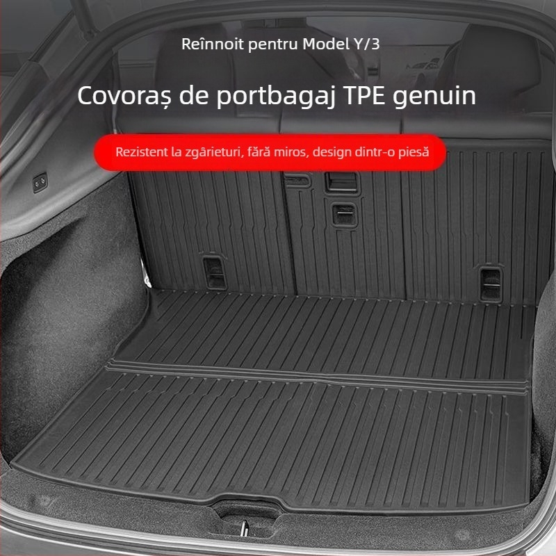 Covoraș portbagaj integrat pentru Tesla Model Y și Model 3, cu pernă pentru spate