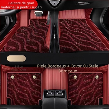 Covoraș de podea pentru mașină - Piele, model Stele Cer cu dungi orizontale, 4 kg, origine Hebei, destinat unui model specific de mașină, pentru Changan