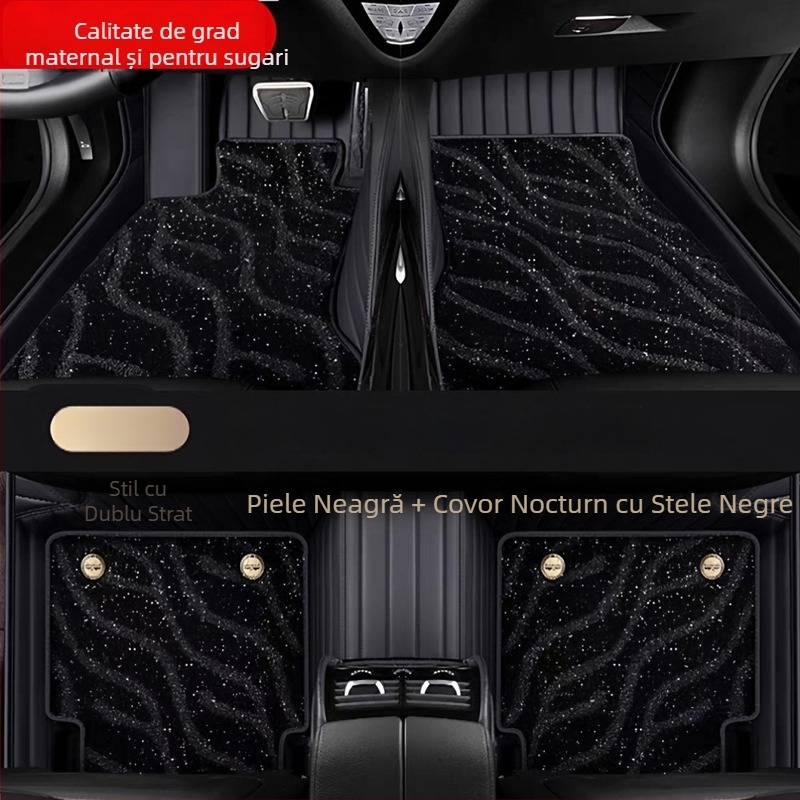 Covoraș de podea pentru mașină - Piele, model Stele Cer cu dungi orizontale, 4 kg, origine Hebei, destinat unui model specific de mașină, pentru Changan