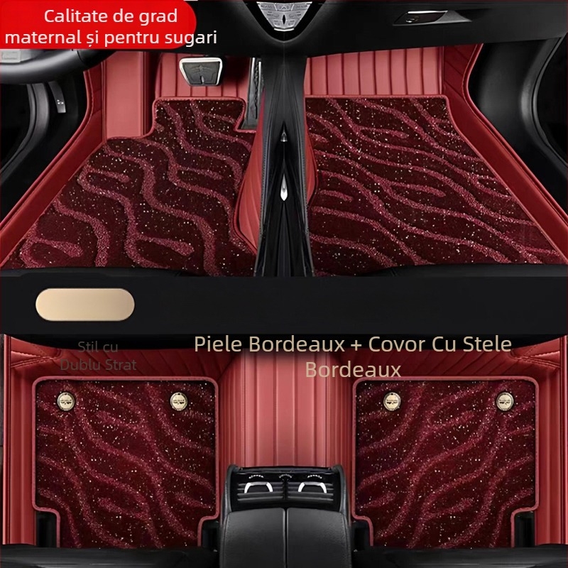 Covoraș de podea pentru mașină - Piele, model Stele Cer cu dungi orizontale, 4 kg, origine Hebei, destinat unui model specific de mașină, pentru Changan