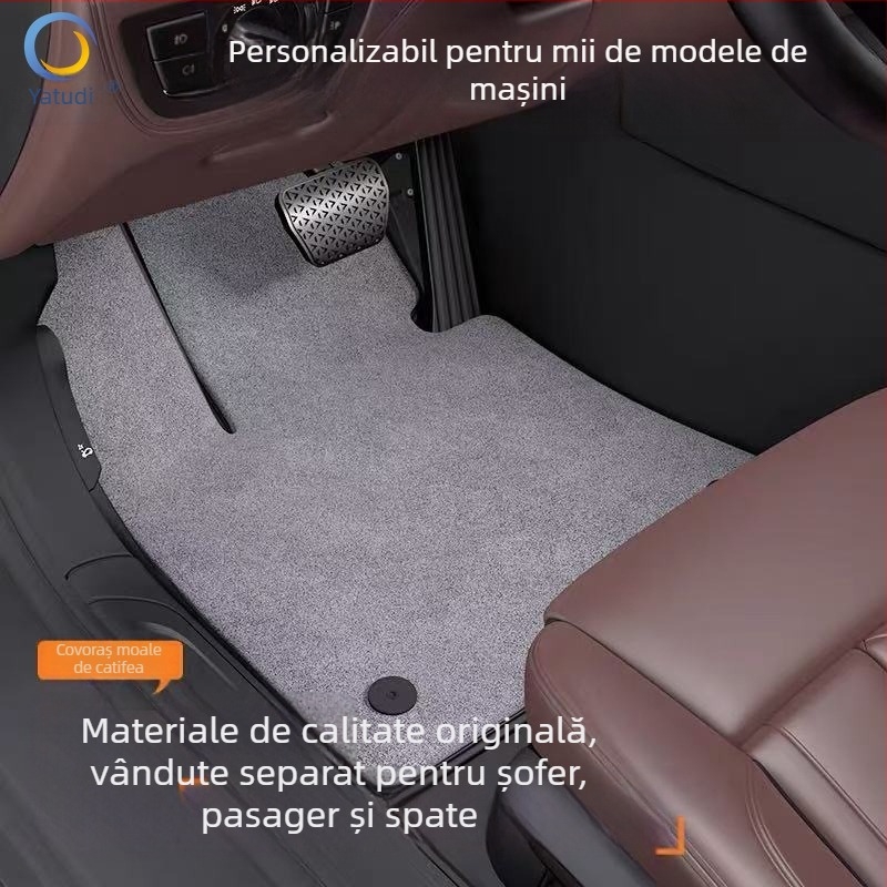 Covorașe PVC pentru podea auto, rezistente la murdărie și uzură, cu bucle din sârmă sigilate la margine, brand Yashidi, pentru mașini speciale, finisaj velur, personalizare disponibilă