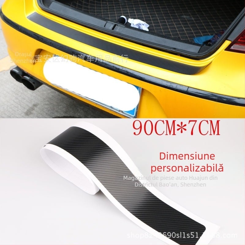 Autocolante praguri auto din fibră de carbon, folie PP, autoadezive, personalizabile, potrivire universală