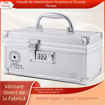 Cutie din aliaj de aluminiu cu mâner și încuietoare – pentru sigiliile oficiale și bancare