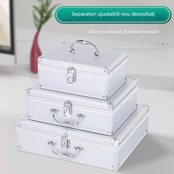 Cutie din aliaj de aluminiu cu mâner și încuietoare – pentru sigiliile oficiale și bancare