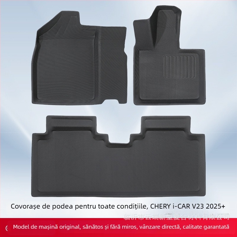 Covorașe podea și covoraș pentru portbagaj pentru Chery i-CAR V23 2025 — design 3D, material XPE pentru toate condițiile, logo tipărit, Phyloris, adaptat pentru model