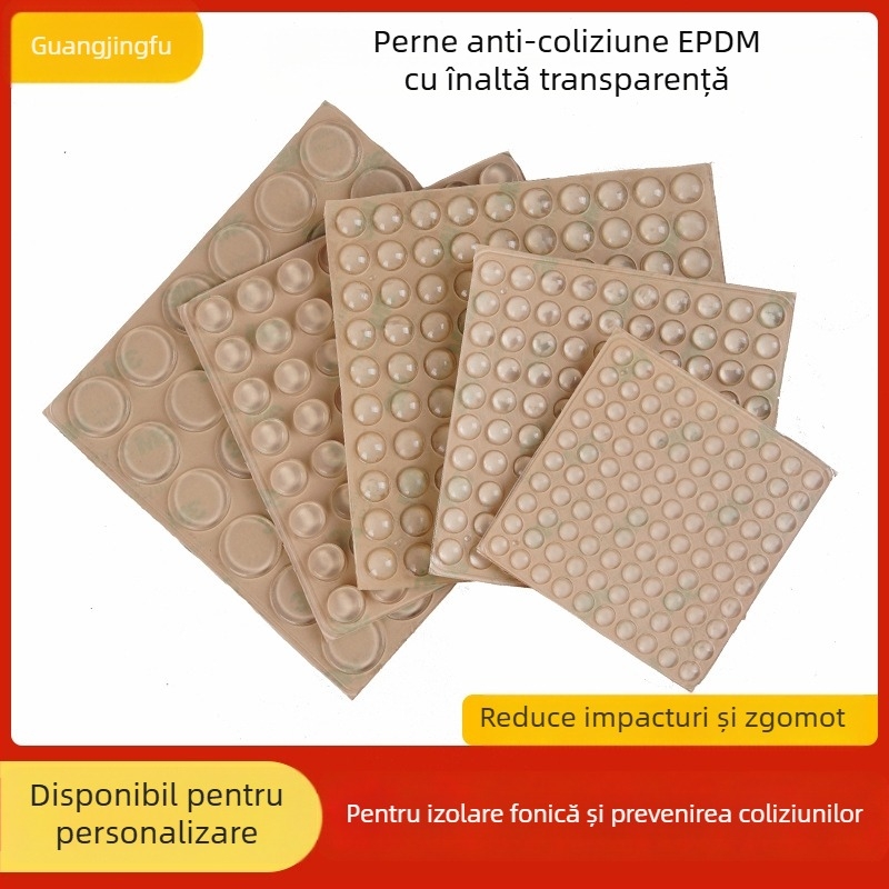EPDM garnitură adezivă transparentă anti-coliziune pentru uși de dulap și ferestre — reducere zgomot, absorbție a șocurilor, garnitură antiderapantă; potrivită pentru electronice, mobilier, seturi de ceai, obiecte de artizanat; origine: China continentală