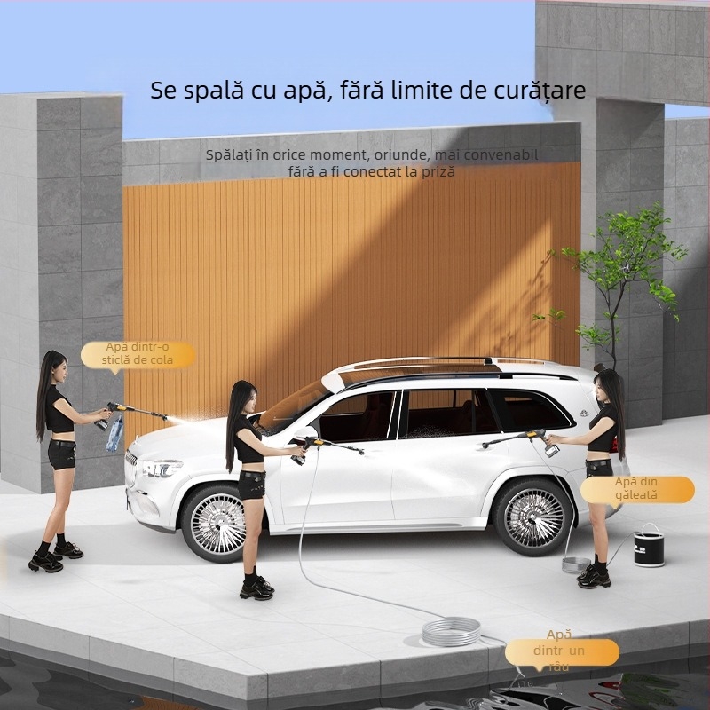 Mașină de spălat autovehicule fără fir cu jet de apă de înaltă presiune – portabil pentru uz casnic și auto, LB-902, 150W, 220V, interval presiune 2,5–25 MPa, greutate 2,25 kg