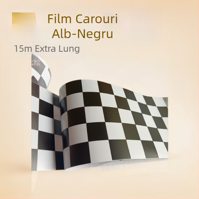 LIETUYING autocolante PVC pentru caroserie, model plaid, montaj prin lipire