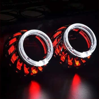 Faruri auto Iriver, marcă privată autorizată, cu carcasă integrată, ochi înger dubli și lentilă ochi de diavol rotund