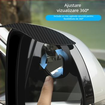 Protecție de ploaie pentru oglinda retrovizoare a mașinii, tip clips (clip-on) – ABS+ sticlă, LY214, aderență puternică