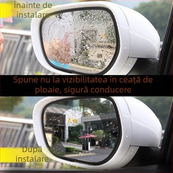 Membrană impermeabilă pentru oglinda retrovizoare a mașinii – film nano impermeabil, anti ceață, anti orbire, reflexiv