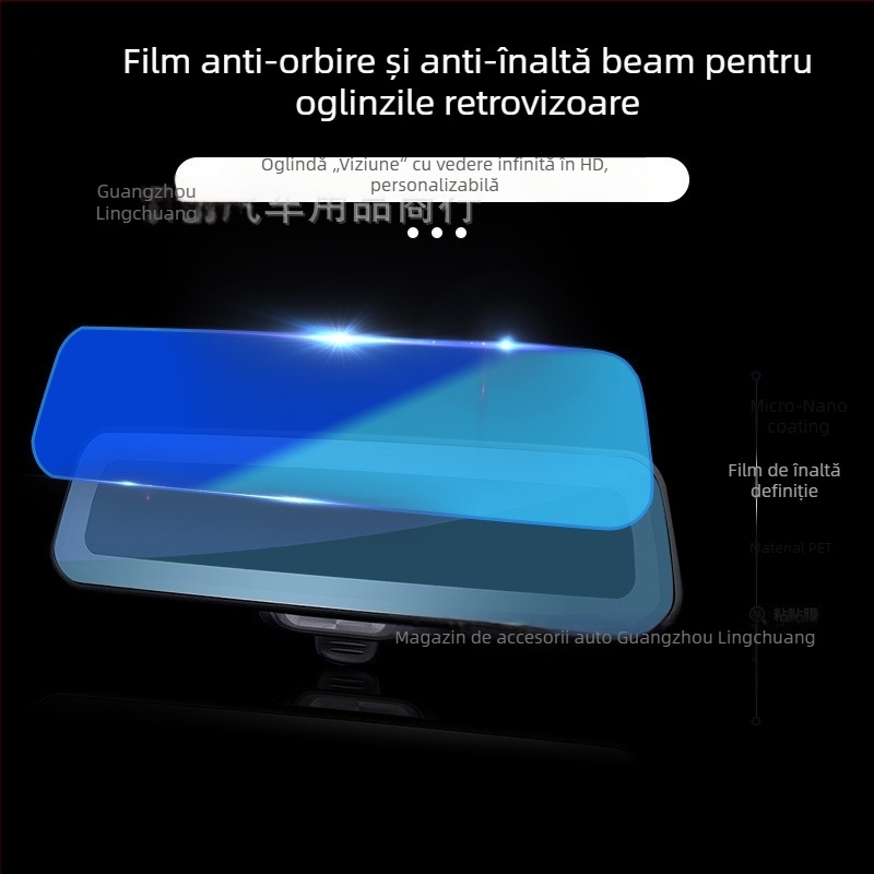 Film anti-cea pentru oglinda retrovizoare a mașinii, PET material, aderență puternică, procesare personalizată