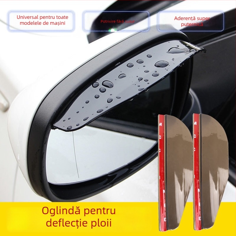 Protecție pentru oglinda retrovizoare – ABS plastic, aderență puternică, formă: sprânceană de ploaie, Model: Regular Fit