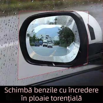 Film impermeabil pentru oglinzile retrovizoare ale mașinii și geamuri laterale, material PET, adeziv tip spray, modelul 001, forme rotunde/ovale/patrate