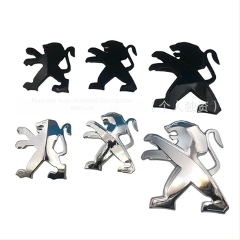 Autocolant auto 3D cu logo Peugeot, emblemă, ABS material, montaj adeziv