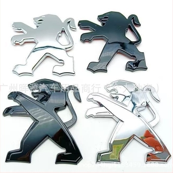 Autocolant auto 3D cu logo Peugeot, emblemă, ABS material, montaj adeziv