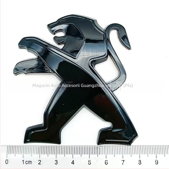 Autocolant auto 3D cu logo Peugeot, emblemă, ABS material, montaj adeziv