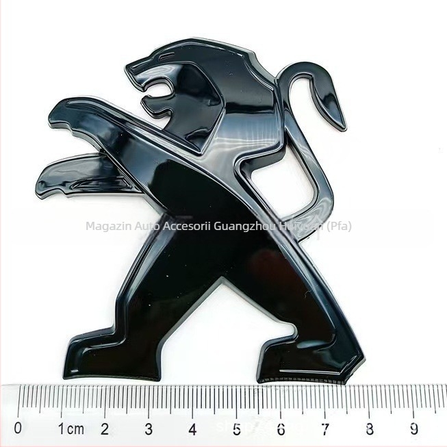 Autocolant auto 3D cu logo Peugeot, emblemă, ABS material, montaj adeziv