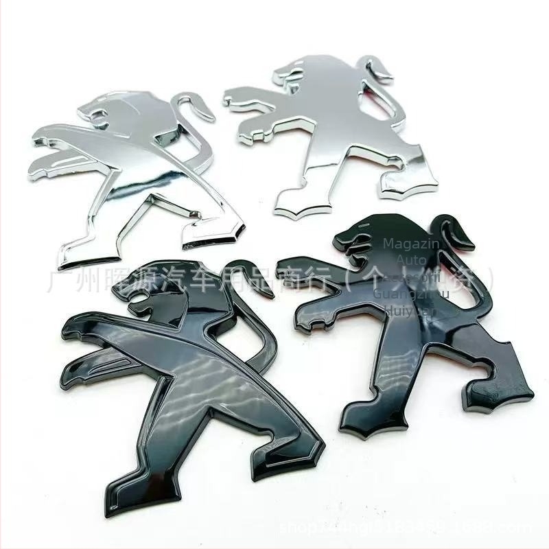 Autocolant auto 3D cu logo Peugeot, emblemă, ABS material, montaj adeziv