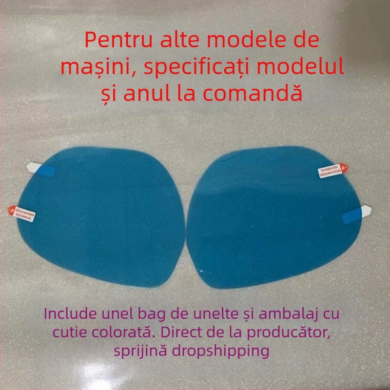 Membrană de ploaie pentru oglinda retrovizoare auto, PET, transparență 100%, model fd00, procesare personalizabilă