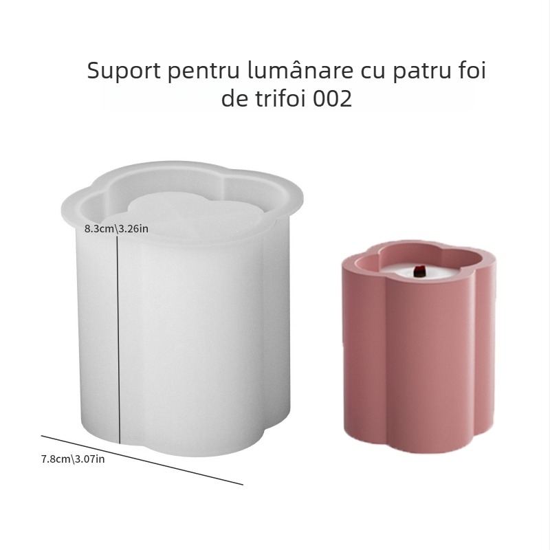 Formă din silicon pentru rășină și ipsos – design cilindric cu model floral pentru cupe de lumânare
