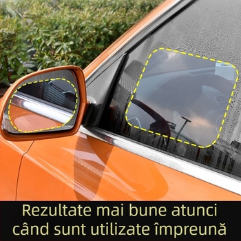Film de ploaie pentru oglinda retrovizoare a mașinii și pentru fereastra laterală – Anti-glare, Anti-fog, Waterproof, HD