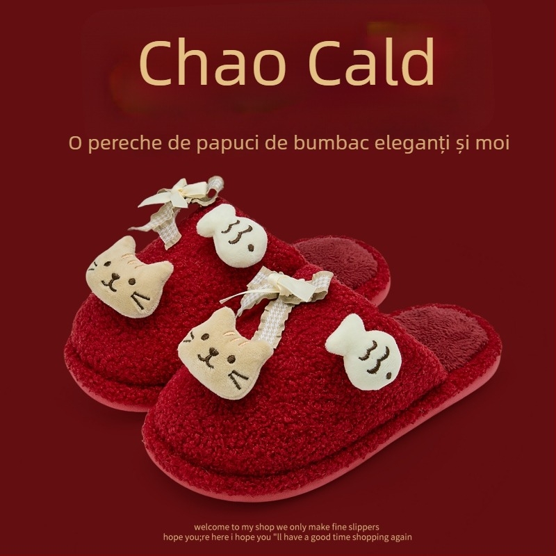 Papuci de casă cu partea superioară denim, talpă PVC, călduroase, design Toe Cap