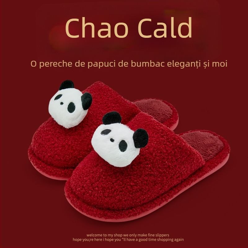 Papuci de casă cu partea superioară denim, talpă PVC, călduroase, design Toe Cap