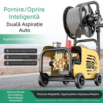 Mașină de spălat auto cu înaltă presiune pentru uz casnic, 220V, 1600W, furtun 10–25 m, greutate 5 kg, presiune 2.5–25 MPa