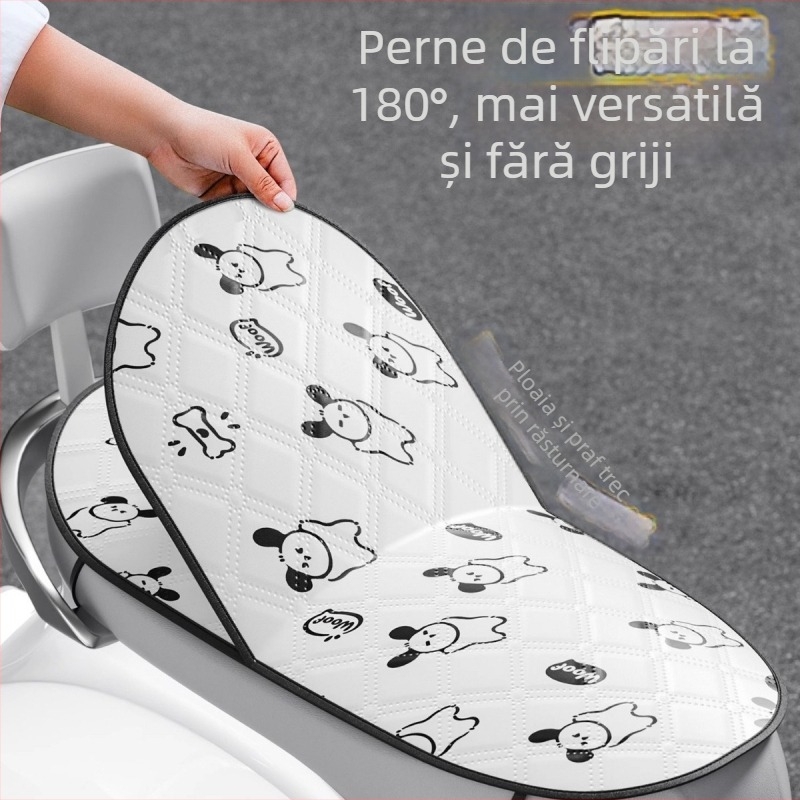 Kepu husă de șezut dublu strat pentru vehicule electrice și motociclete, protecție solară, izolație termică vară, impermeabilă, anti-arzuri, universală