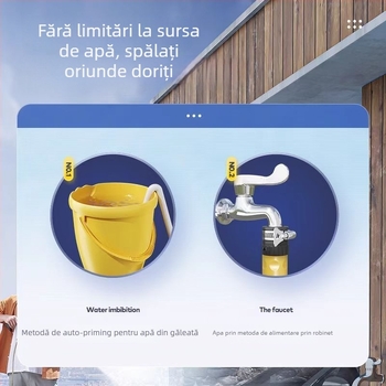 Mașină de spălat autoturisme, 1300 W, 220 V, model Q4, interval presiune 2,5–25 MPa, furtun de înaltă presiune 5 m, furtun de alimentare cu apă 7 m