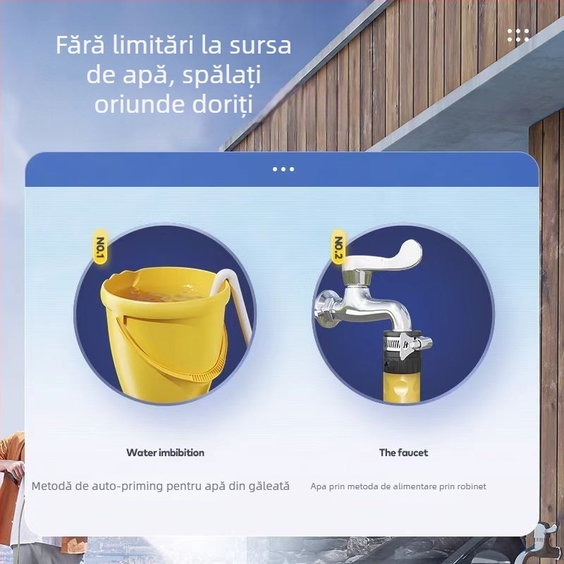 Mașină de spălat autoturisme, 1300 W, 220 V, model Q4, interval presiune 2,5–25 MPa, furtun de înaltă presiune 5 m, furtun de alimentare cu apă 7 m