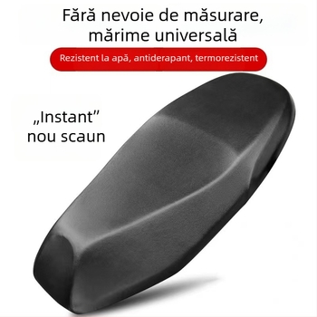 Husă pentru șezut din PU pentru vehicule electrice și motociclete, impermeabilă, cu protecție UV și izolație termică, universală pentru toate anotimpurile, cu imprimare logo