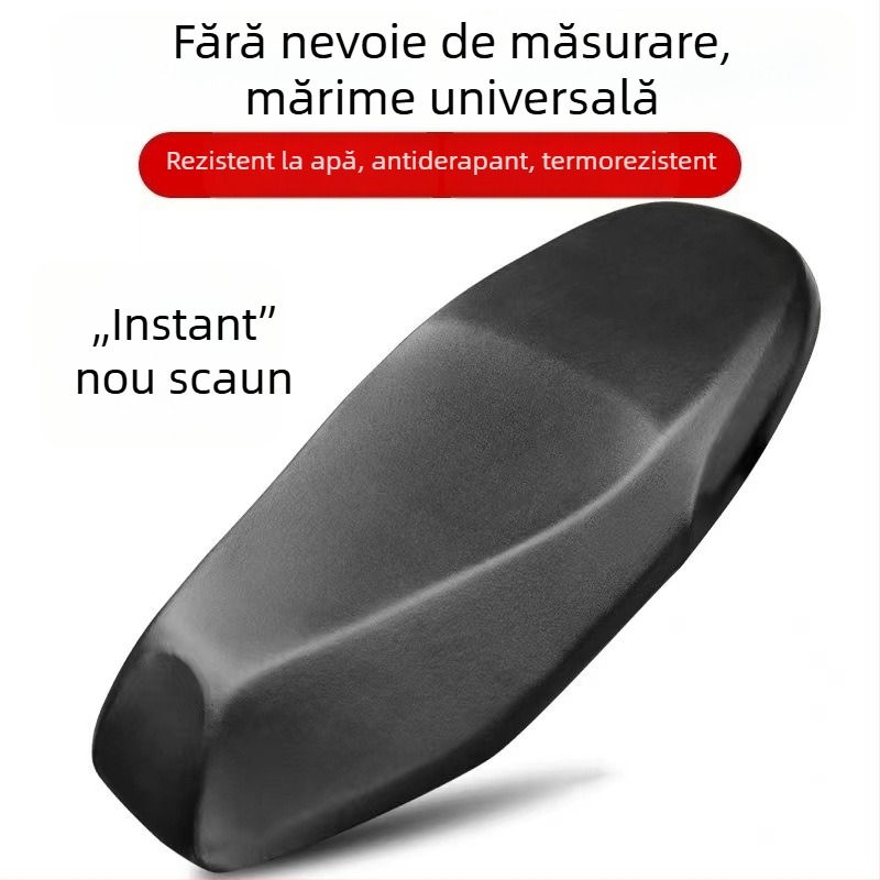 Husă pentru șezut din PU pentru vehicule electrice și motociclete, impermeabilă, cu protecție UV și izolație termică, universală pentru toate anotimpurile, cu imprimare logo