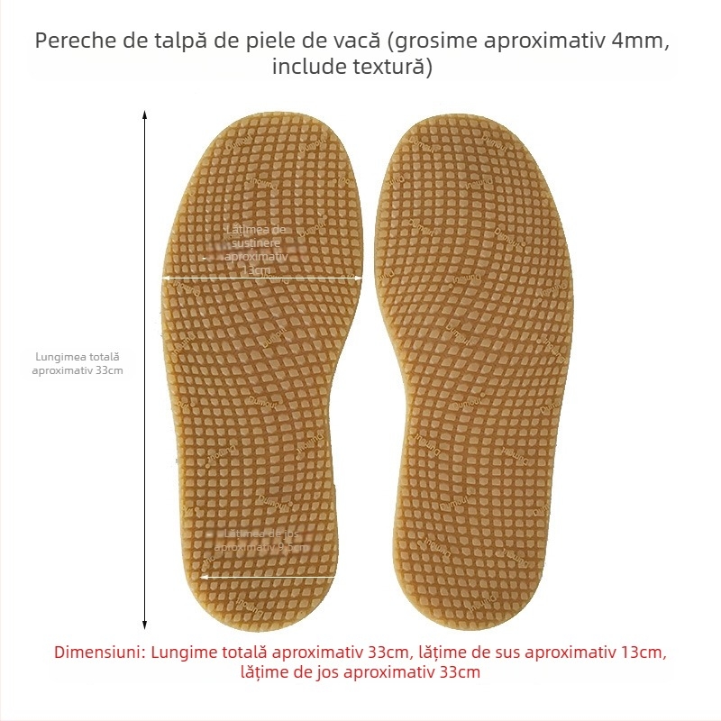 Plăcuță de reparații a talpii pentru pantofi — autocolant pentru întreaga talpă, cauciuc de vită, antiderapant, durabil, pentru toate anotimpurile