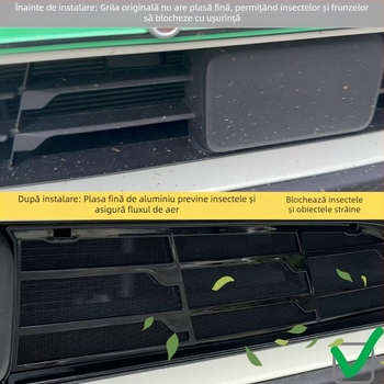 BYD Dolphin – Plasă anti-insecte pentru grila mijlocie, versiune de conducere inteligentă, protecție pentru bara frontală, accesoriu de modificare plasă (fără demontare)