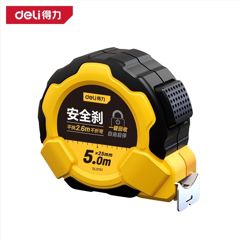 Bandă metrică DL9003 de la Deli — corp ABS, înaltă precizie, utilizare generală, gamă de măsură 2 m
